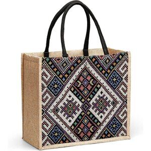 Women Yellow02 14''x12'' Large Tote Bag with Laminated Interior and Soft Handles